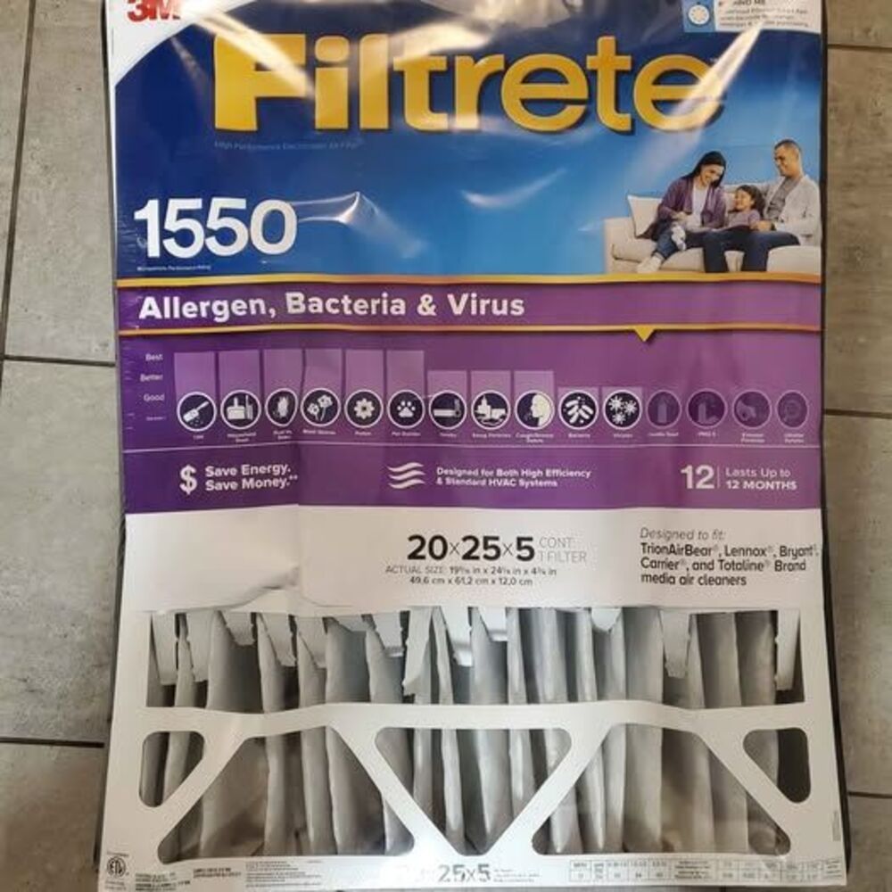 Filtrete MPR 1550 Allergen, Bacteria & Virus Air Filter 20"×25"×5"